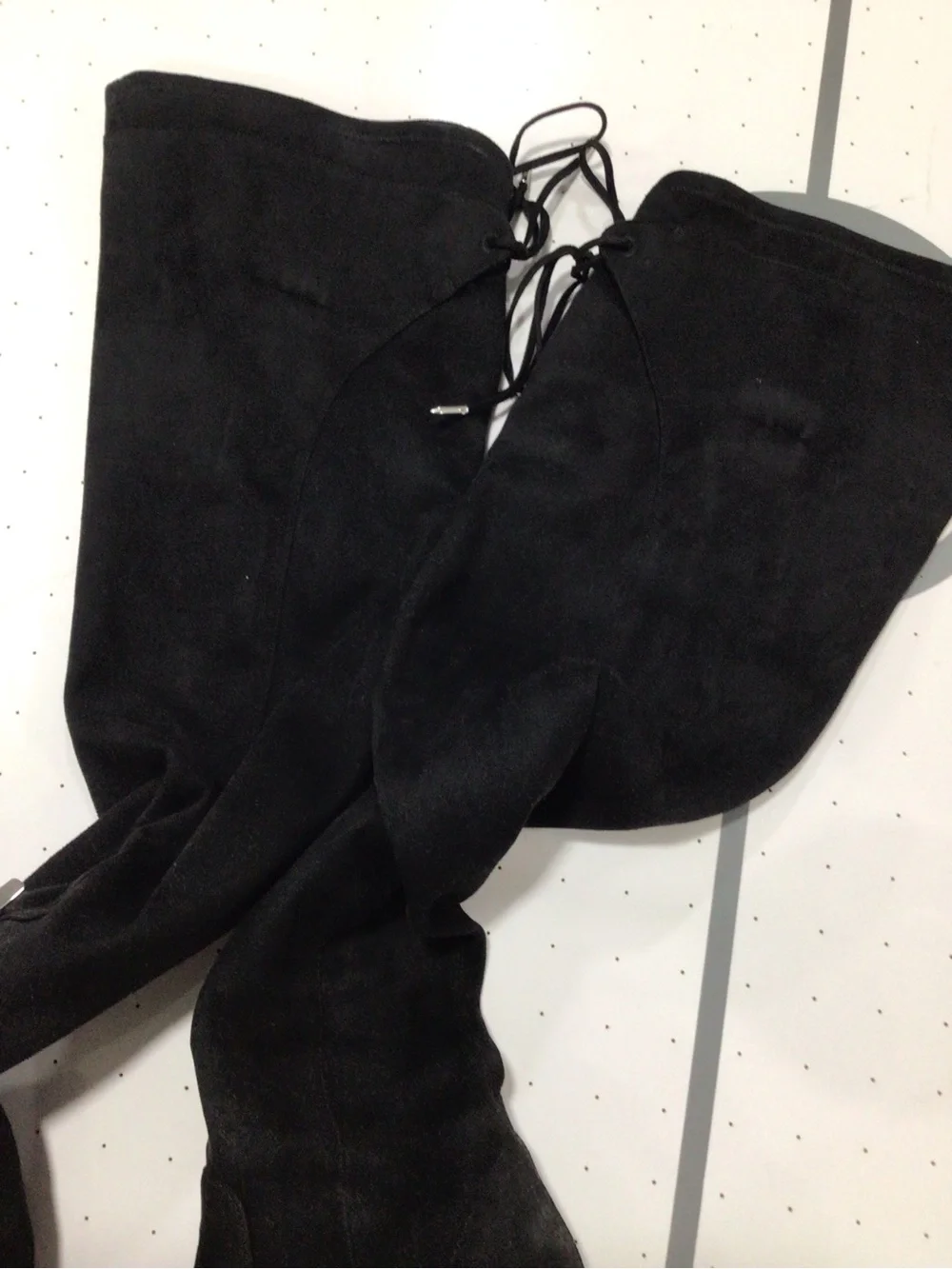 Marc Fisher Black Over-The-Knee Pointed-Toe Zip Boots